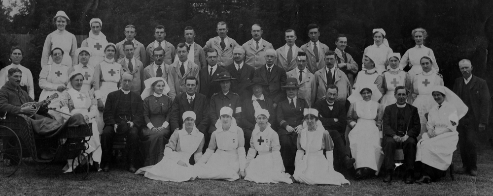 Plank house staff and patients