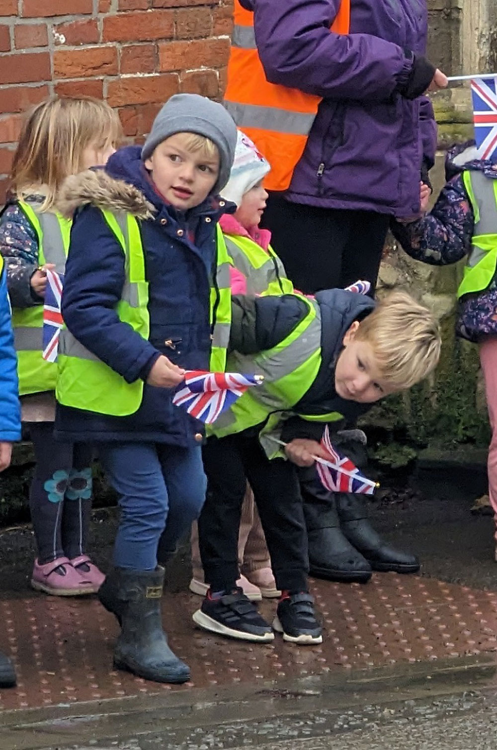 Youngsters keeping an eye out for the parade
