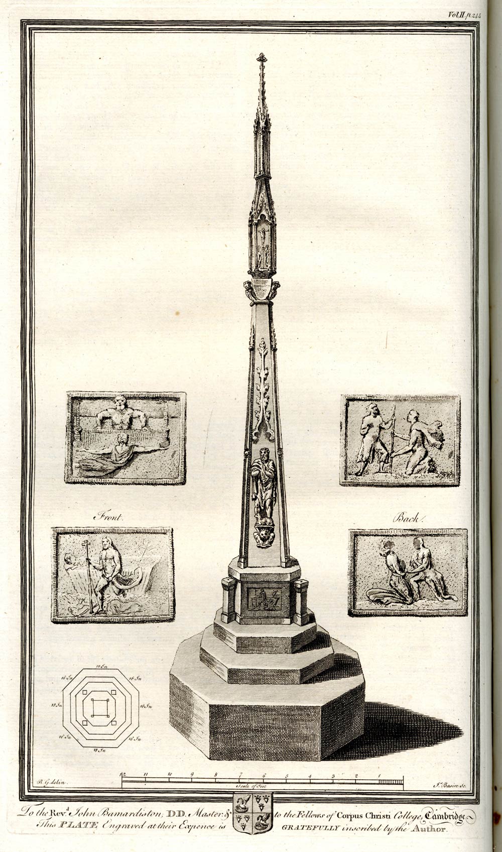 Stalbridge Market Cross (John Hutchins’ History of Dorset, first edition, 1777 courtesy Rachel Hassall, Sherborne School)