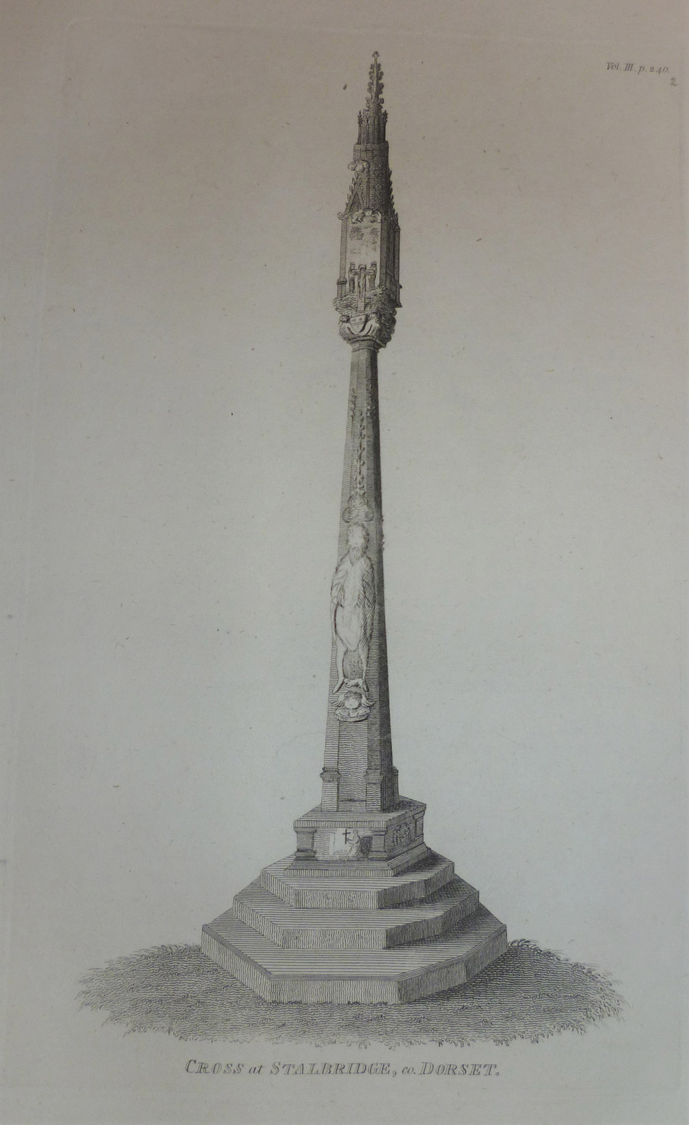 Stalbridge Market Cross (John Hutchins’ History of Dorset, first edition, 1777 courtesy Rachel Hassall, Sherborne School)
