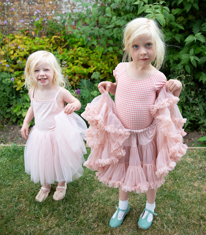Two little ballerinas as the dress rehearsal. Hatch House Presents Ballet Under the Stars. Photo by Alice Pennefather.